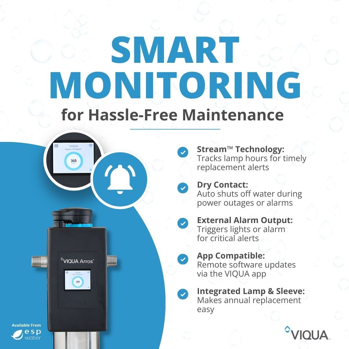 VIQUA Arros 9 routine UV lamp and quartz sleeve maintenance guidance