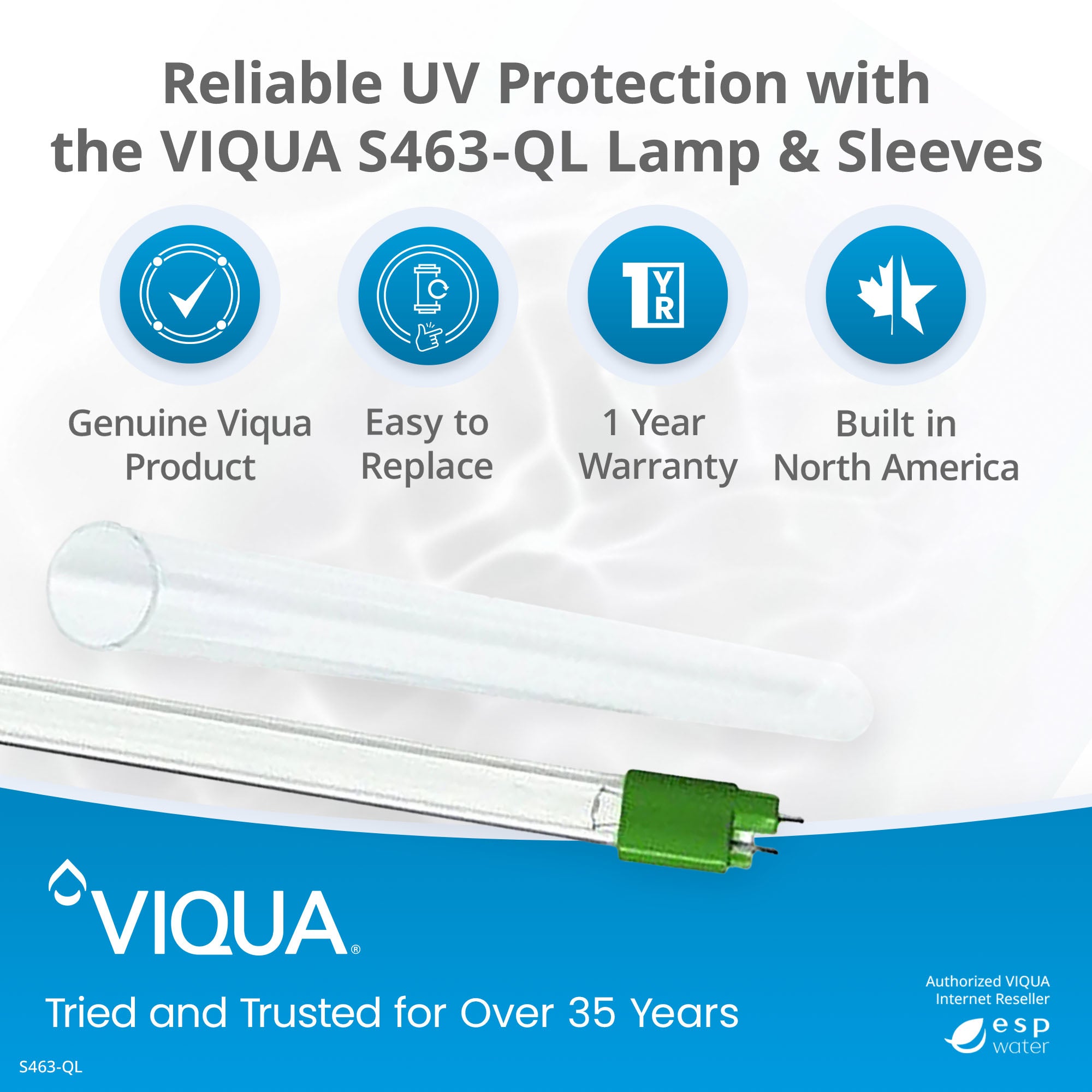 VIQUA S463-QL lamp and sleeve kit benefits for maintaining compatible S5Q and SSM-24 UV systems