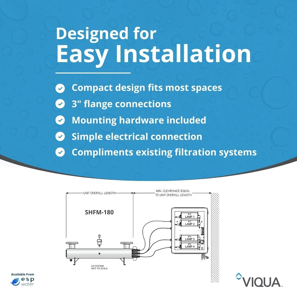 VIQUA SHFM - 180 UV System with Sensor 210 GPM 3" Flange SHFM-180 - ESP Water