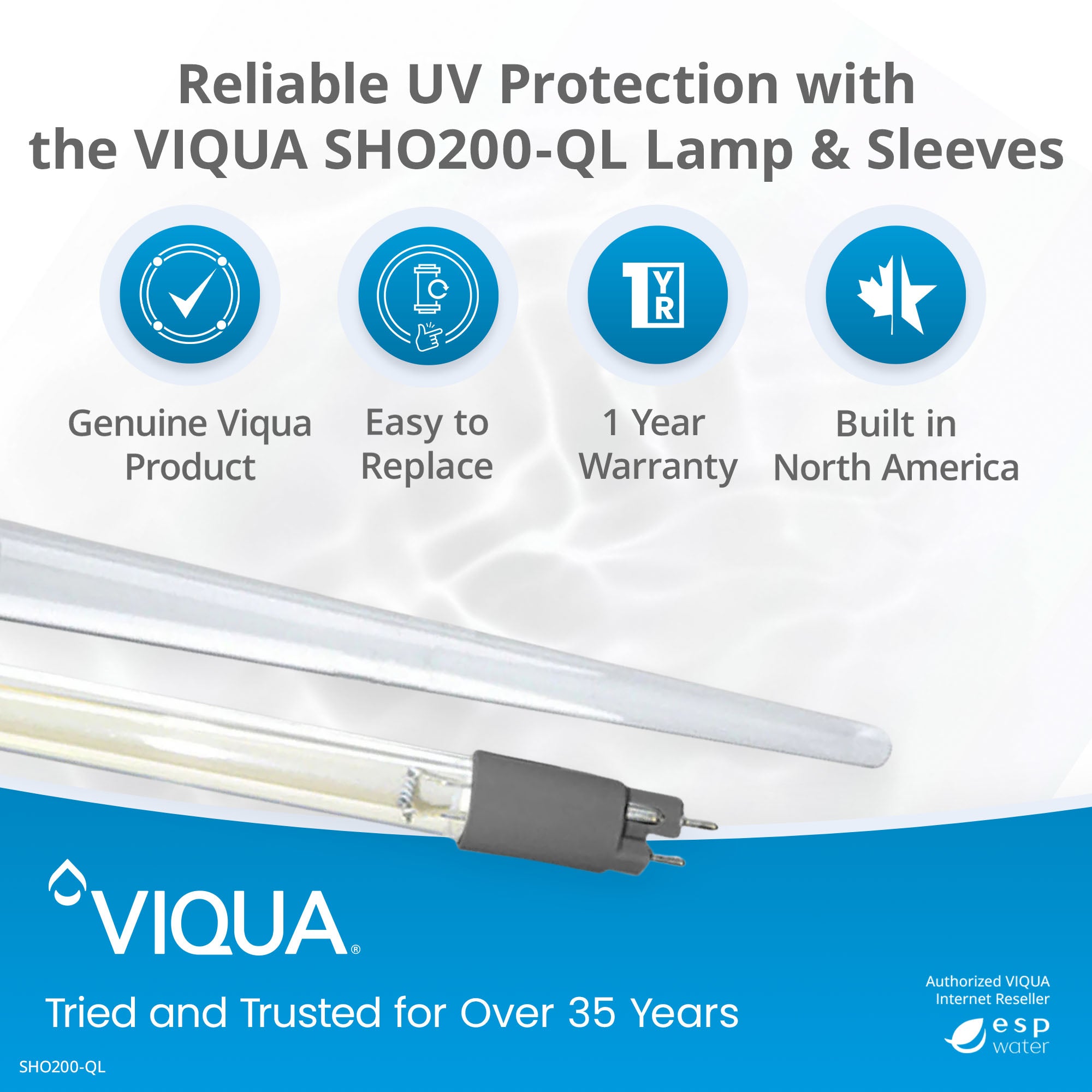 VIQUA SHO200-QL lamp and sleeve kit benefits for compatible legacy Sterilight UV systems