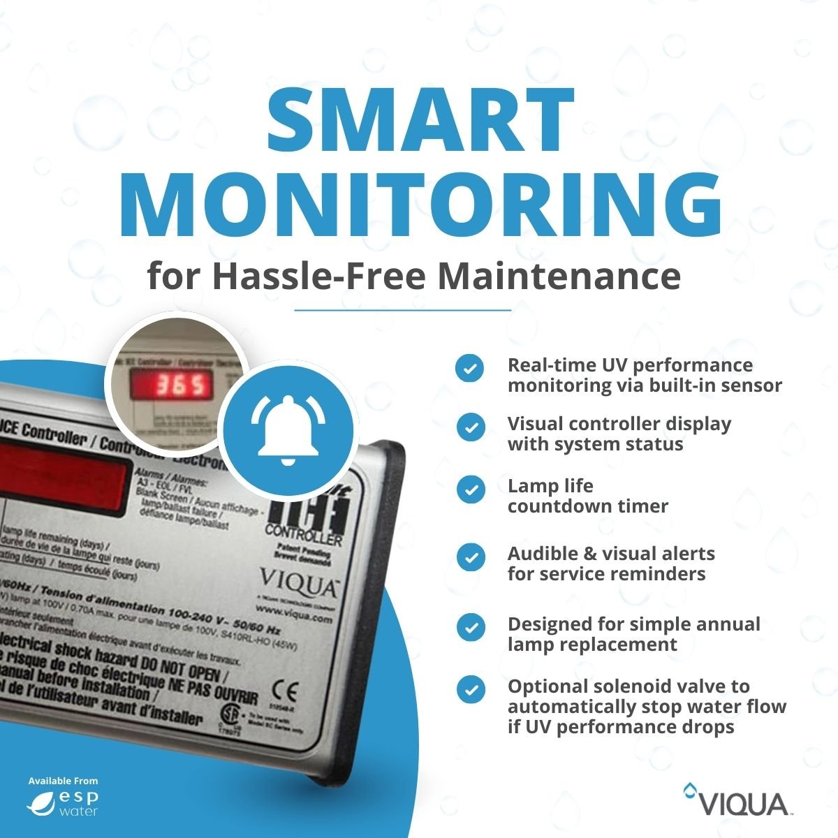 VIQUA VH410M - V UV System with Sensor, NSF 55 Class B, 14 GPM VH410M-V - ESP Water