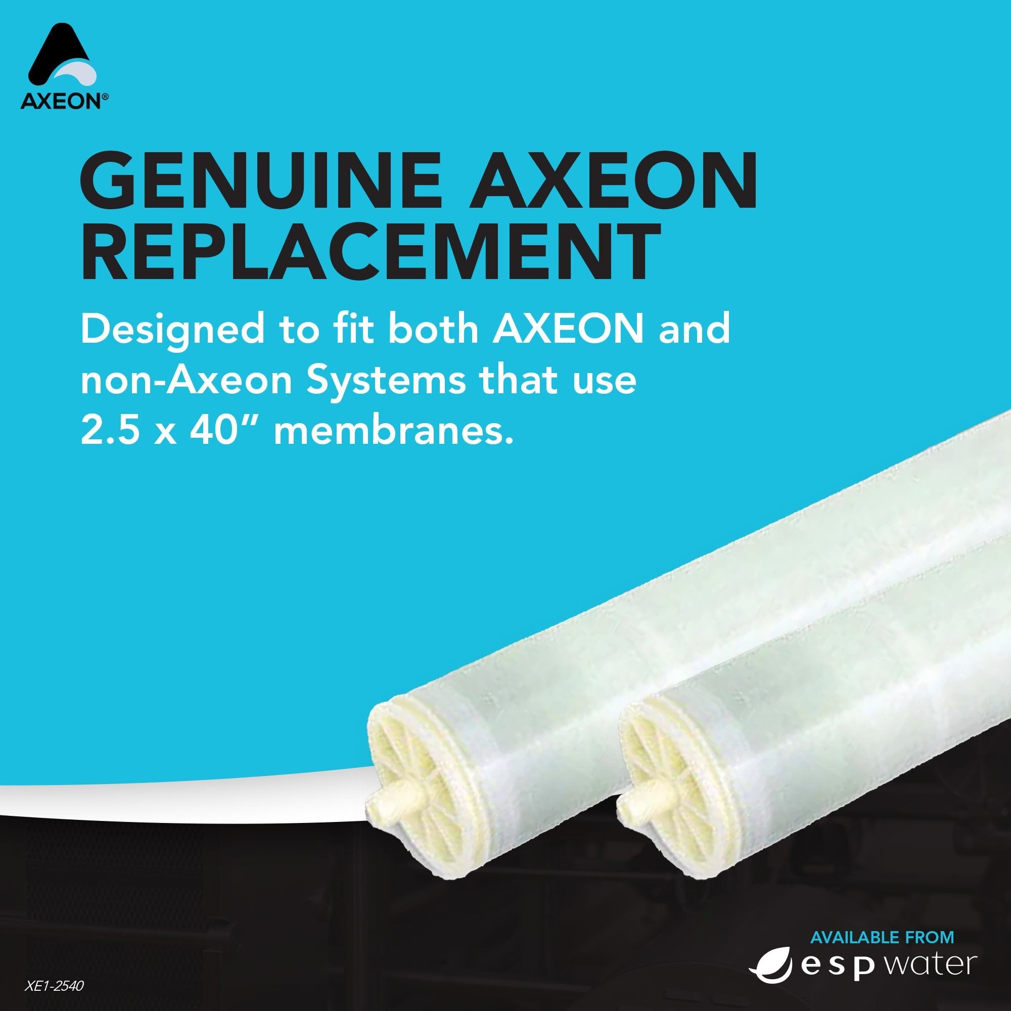 AXEON XE1 - 2540 RO Membrane 600 GPD, 100 PSI, 2.5"x40" 211756 211756 - ESP Water