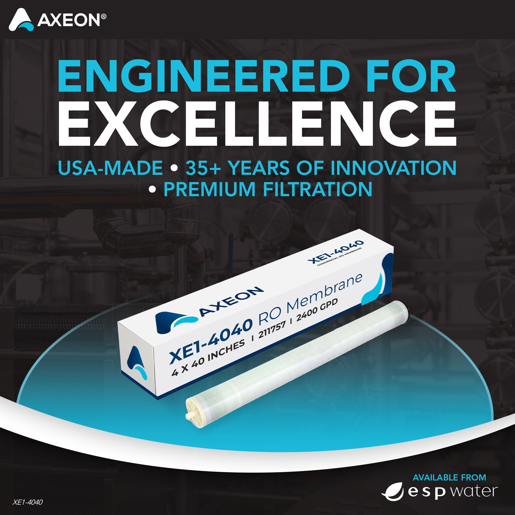 AXEON reverse osmosis membranes engineered for efficient commercial water treatment performance