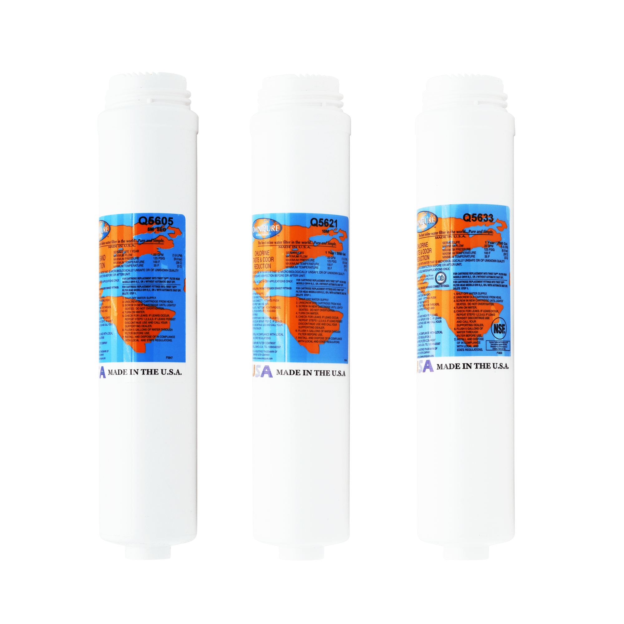 PuROTwist 4000 compatible replacement filter kit without reverse osmosis membrane