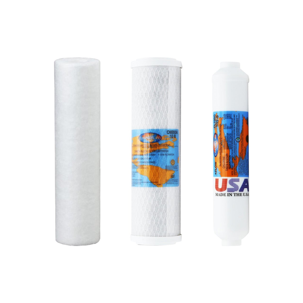 Vertex PT-4.0 compatible reverse osmosis replacement filter kit without membrane
