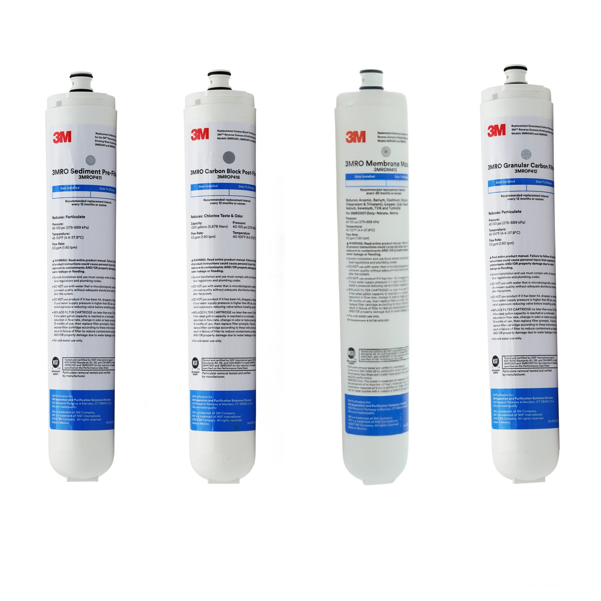 3M Water Factory SQC4 compatible reverse osmosis replacement filter kit with 36 GPD membrane
