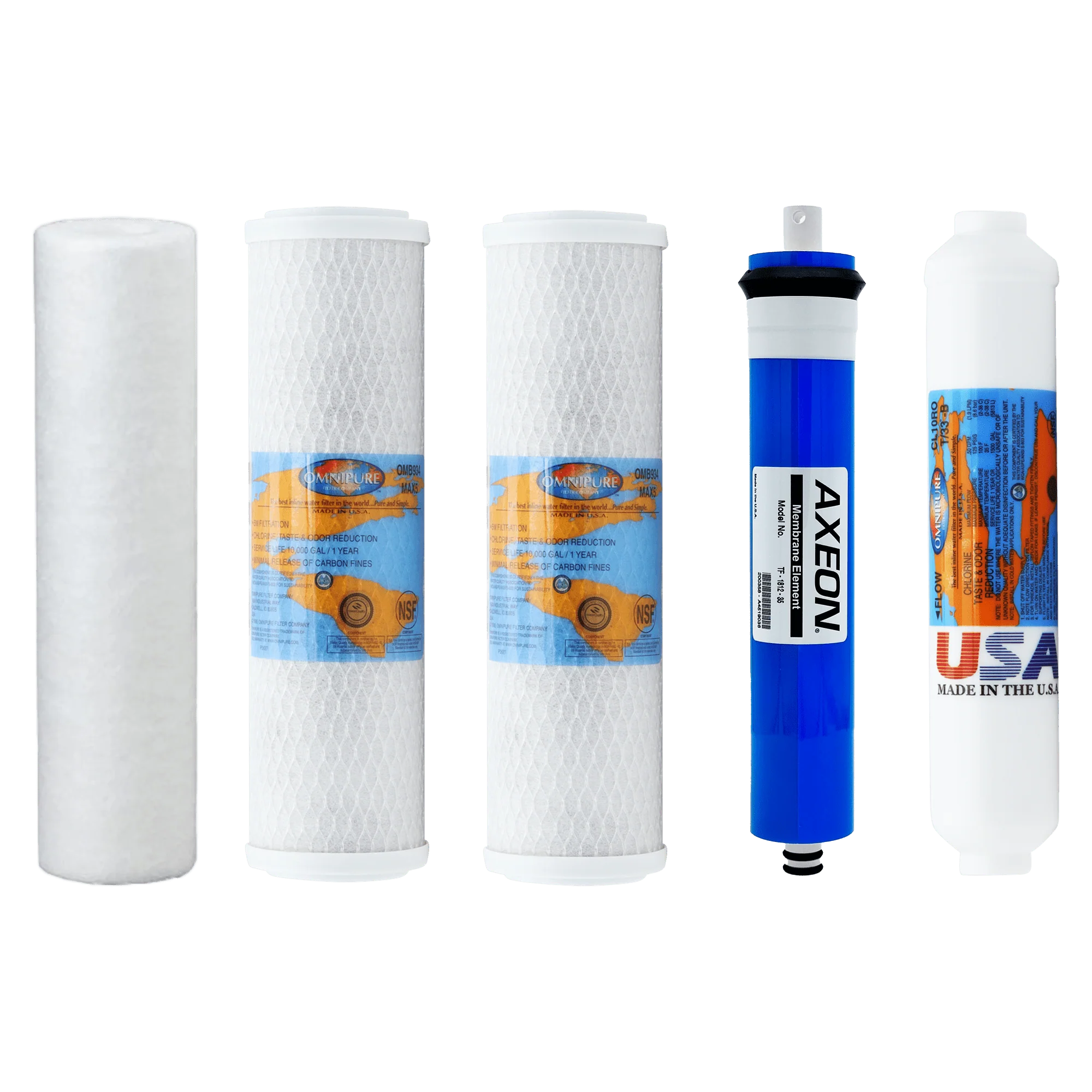 Goldline 50 compatible YSM-GL50 RO filter replacement kit with 50 GPD reverse osmosis membrane