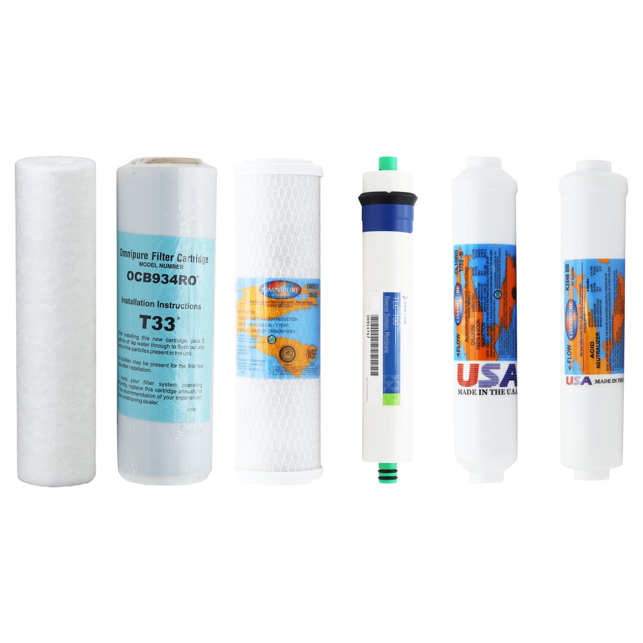 iSpring PH100 compatible RO replacement filter kit with 100 GPD membrane included