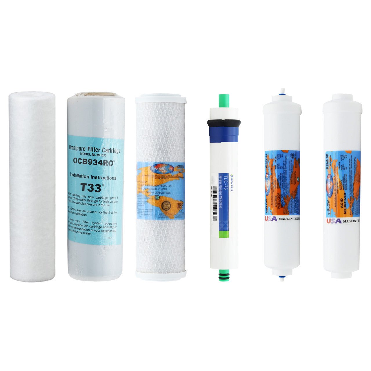 iSpring RCC7AK compatible RO replacement filter kit with 75 GPD membrane included