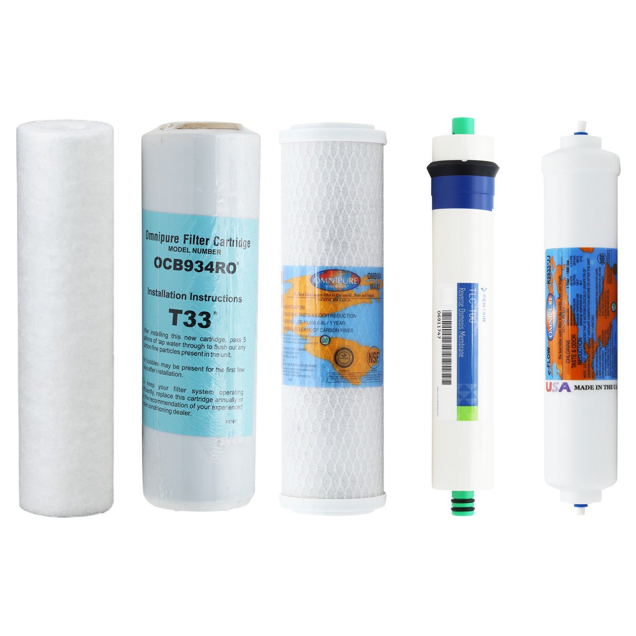 iSpring RO100 compatible RO replacement filter kit with 100 GPD membrane included