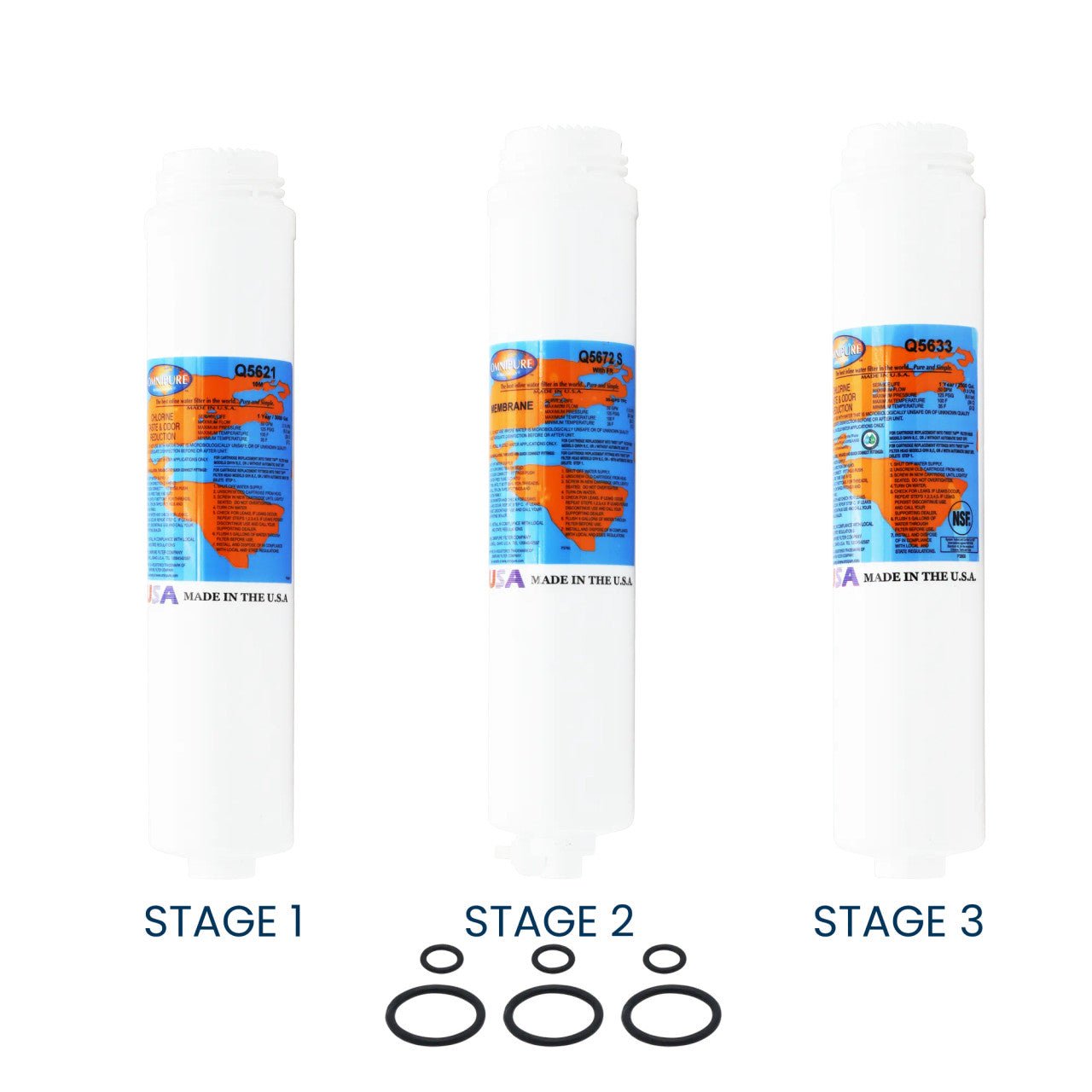 PuROTwist 3000 RO Filter Replacement Kit with 36 GPD Membrane YSM-PURO3T36 - ESP Water