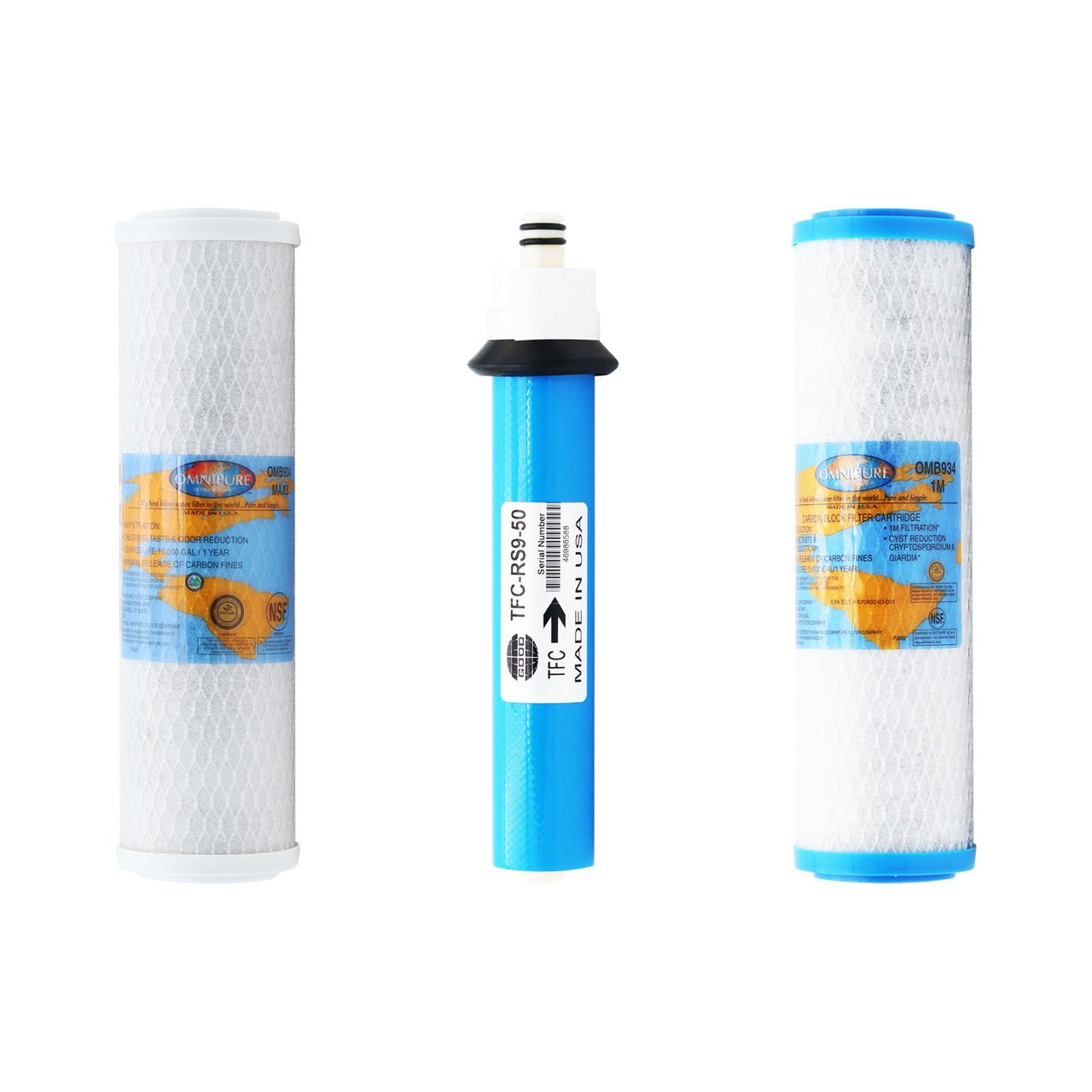 RainSoft 21179 compatible reverse osmosis replacement filter kit with 50 GPD membrane