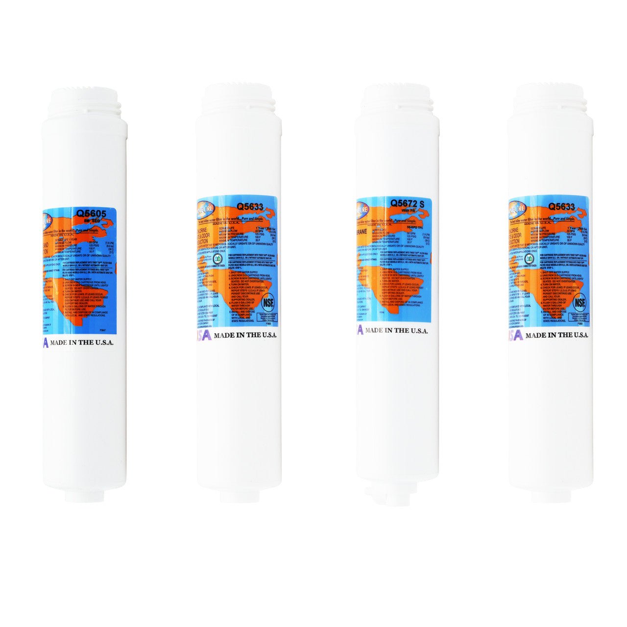 TGI EZ-450 compatible RO replacement filter kit with 50 GPD membrane included