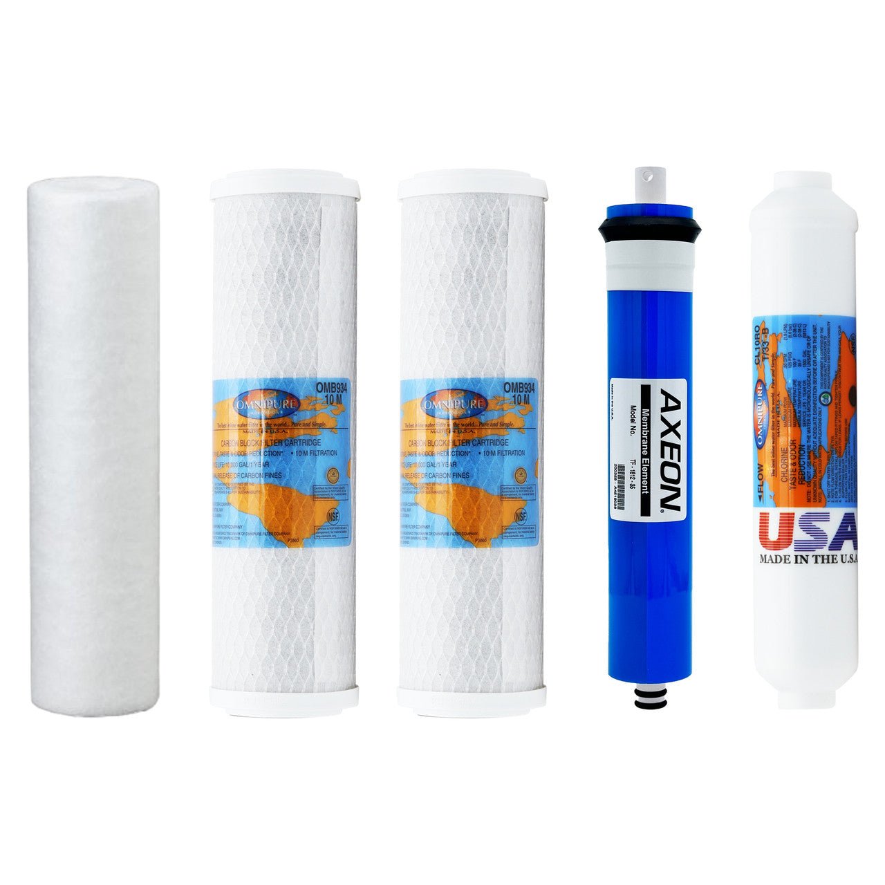 Vertex PT-4.0/5 compatible reverse osmosis replacement filter kit with 35/36 GPD membrane