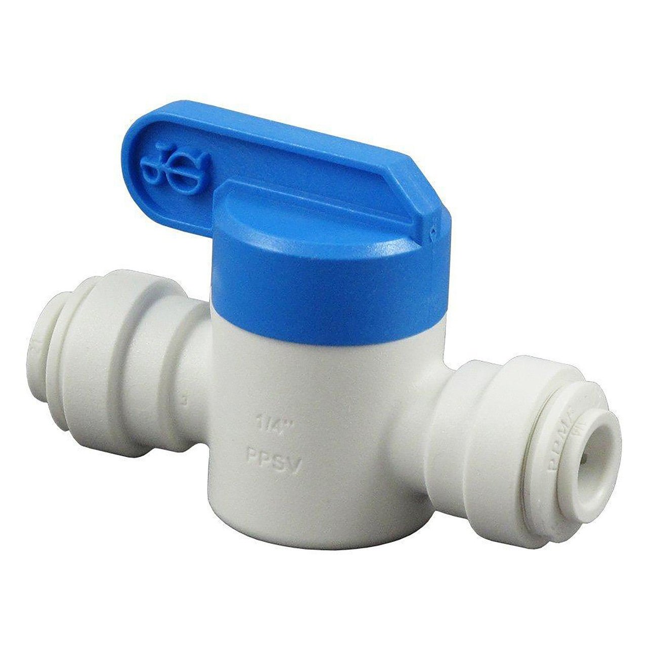 John Guest PPSV040808W inline ball valve with 1/4-inch quick-connect fittings
