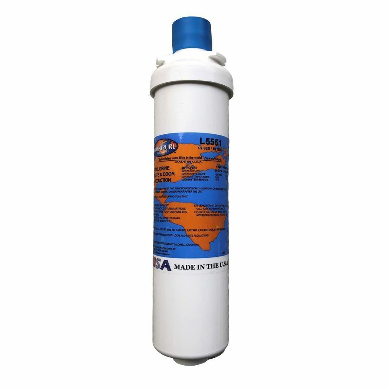 Omnipure L5551 L-Series sediment and GAC carbon combo filter with Twist-Tap connection
