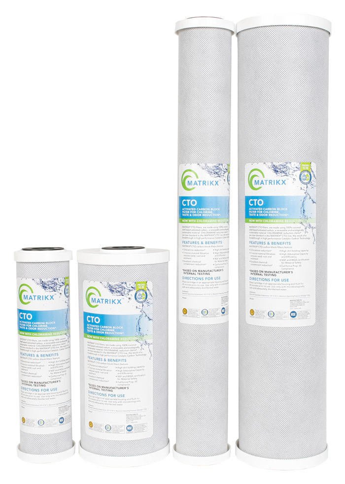 MATRIKX 32-250-10 carbon block filter for chlorine, chloramine, taste, odor and sediment reduction