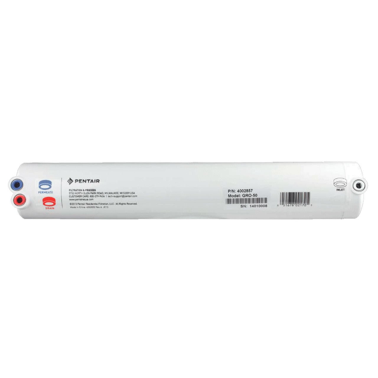 Pentair 4004424 GRO-50EN encapsulated RO membrane with 1/4-inch quick-connect fittings