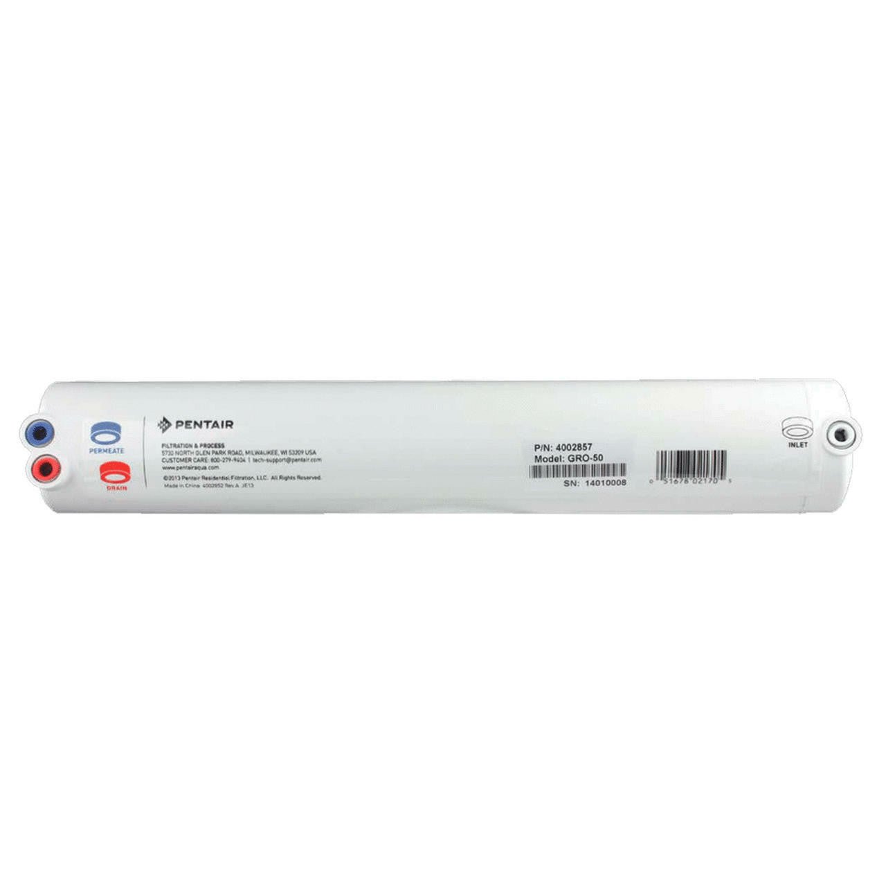 Pentair GRO-50EN 4002574 encapsulated 50 GPD reverse osmosis membrane with 1/4-inch quick-connect fittings
