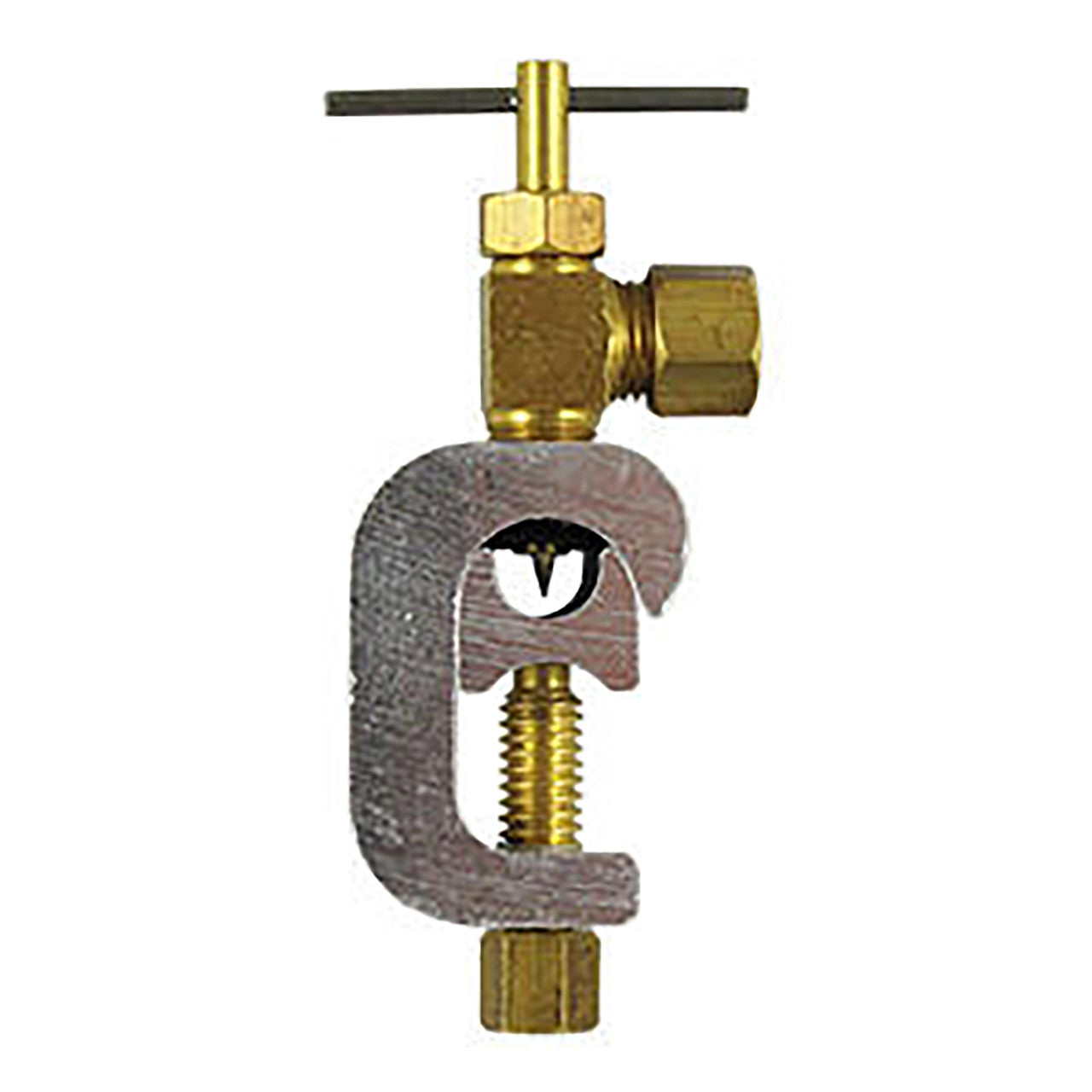 SVN6-14 self-piercing feed valve with C-clamp and 1/4-inch compression connection