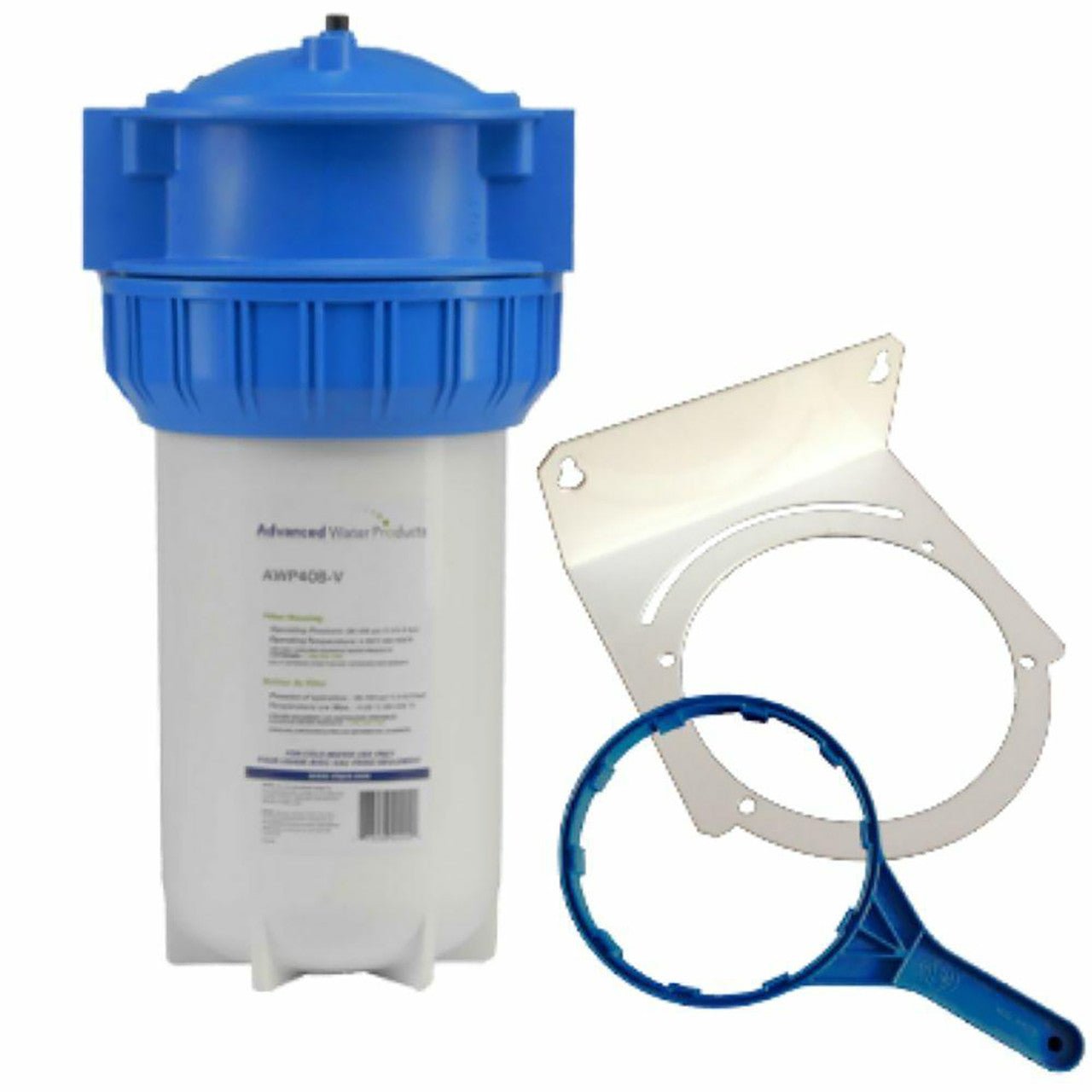VIQUA AWP40B-V three-piece filter housing kit for 4.5 x 10 inch cartridges with bracket and wrench